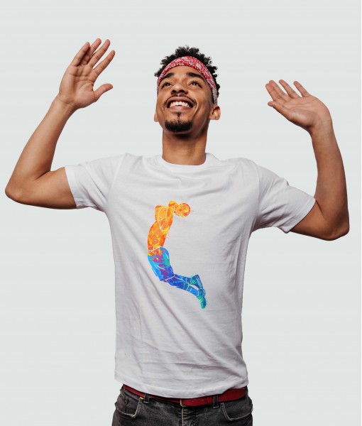 Мъжка тениска с щампа Спортни Илюстрации Colorful basketball player and1 - TShirtArtShop.com